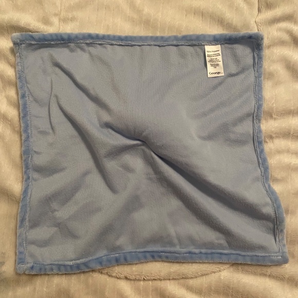 George Cloud Smiling Sleeping Blue White Plush Baby Security Blanket Lovey - Picture 3 of 4